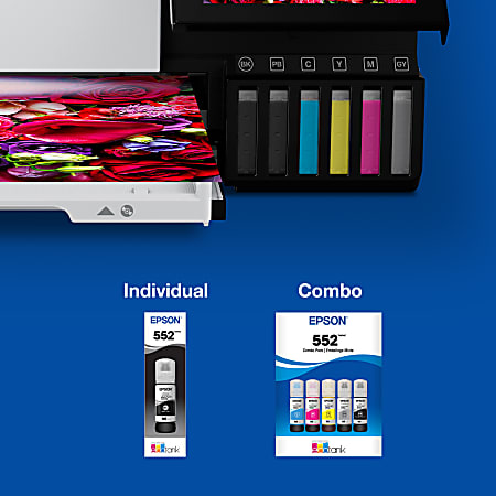 Epson 552 Claria Black Cyan Gray Magenta Yellow Ink Bottles Pack