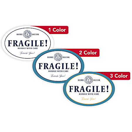 Custom 1, 2 Or 3 Color Printed Labels/Stickers, Oval, 4" x 6", Box Of 250