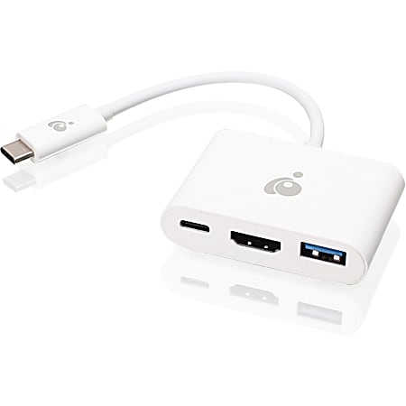 IOGEAR USB-C to Multiport HDMI / USB Adapter with PD Pass-Thru - for Notebook - USB Type C - 1 x USB Ports - HDMI - DisplayPort - Thunderbolt - Wired