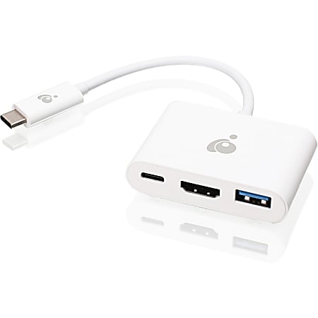 IOGEAR USB-C to Multiport HDMI / USB Adapter with PD Pass-Thru - for Notebook - USB Type C - 4K @30Hz - 3840 x 2160 - 1 x USB Ports - 1 x USB 3.0 - 1 x USB Type-A Ports - USB Type-A - 1 x USB Type-C Ports - USB Type-C - HDMI - DisplayPort