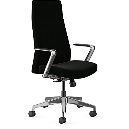 HON Cofi Executive Chair - Black Vinyl Seat - Black Vinyl Back - High Back - 5-star Base - Armrest - 1 Each