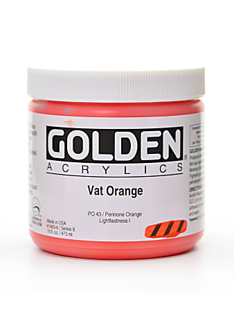 Golden Heavy Body Acrylic Paint, 16 Oz, Vat Orange