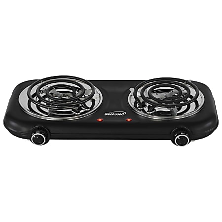 Brentwood® 1,100-Watt Double-Coiled Countertop Electric Burner with Temperature Control & Power Indicator Light, Black, TS-363BK