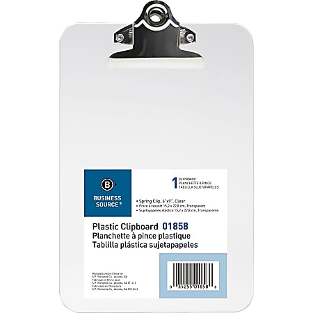 Business Source Plastic Clipboard - 6