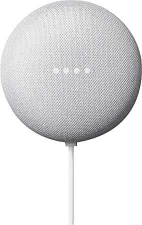 Google Nest Mini GA00638-US Bluetooth Smart Speaker - Google Assistant Supported - Chalk - Wall Mountable - 360° Circle Sound - Wireless LAN