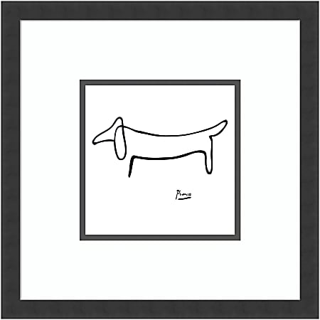 Amanti Art Le Chien (The Dog) by Pablo Picasso Wood Framed Wall Art Print, 17”W x 17”H, Black