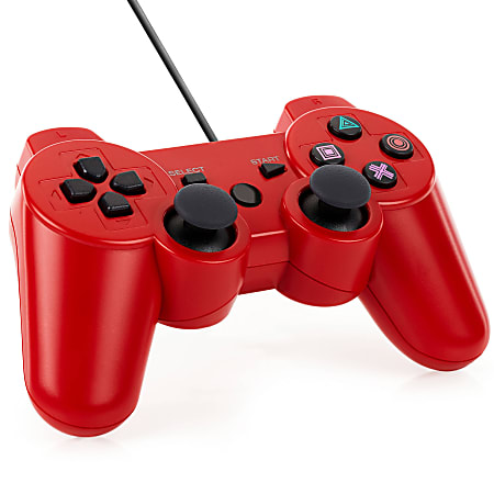 GameFitz Gaming Controller For PlayStation 3 Red Office Depot
