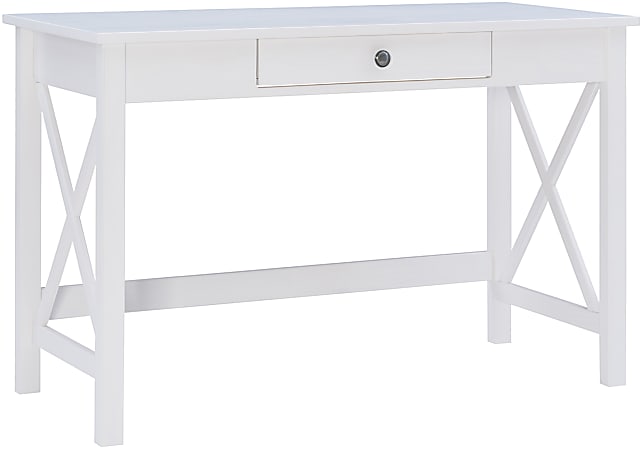 Linon Dallin 46"W Home Office Laptop Computer Desk, White