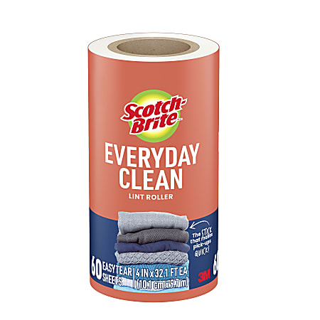 Scotch-Brite™ Everyday Clean Lint Roller Refills, 4 in, 60 Sheets, Versatile Lint Removers for Daily Cleaning, Lint Rollers for Clothes and Pet Hair