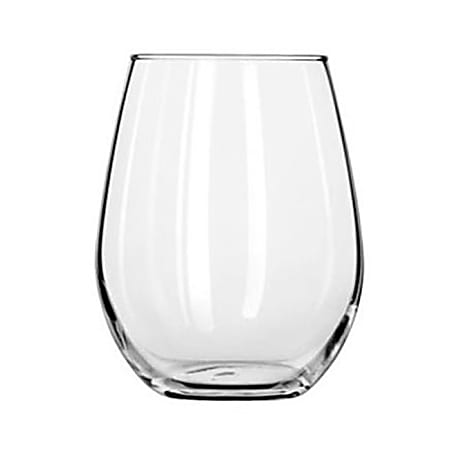Libbey Glassware Stemless White Wine Glasses 17 Oz Clear Pack Of 12 Glasses  - Office Depot