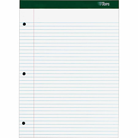 TOPS Double Docket Rigid Back Legal Pads - 100 Sheets - Stapled/Glued - Ruled - 16 lb Basis Weight - 8 1/2"x11 3/4" - 63384