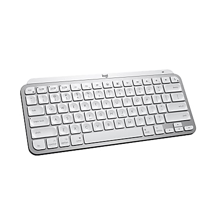Logitech MX Keys Mini for MAC - Wireless Connectivity - Bluetooth - 32.81 ft Dictation, Emoji, Microphone Mute Hot Key(s) - PC, Mac - MX Keyswitch - Pale Gray