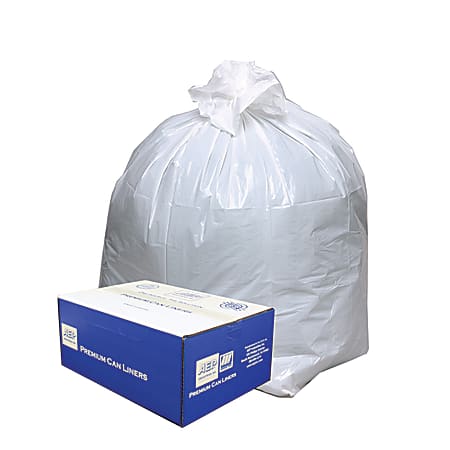 Webster Handi-Bag™ Trash Can Liners, 31-33 Gallons, 0.8 Mils Thick, White, Box Of 150