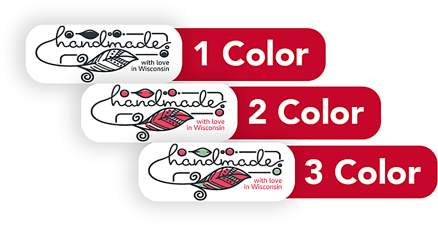 Custom 1, 2 Or 3 Color Printed Labels/Stickers, Rectangle, 3/8" x 1", Box Of 250