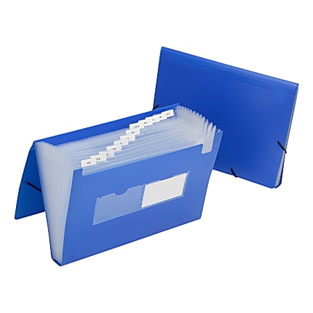 SKILCRAFT® 12-Tab Poly Expandable File Folder, 1-1/4"