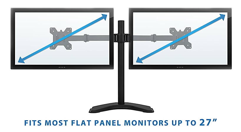 Mount It Dual Monitor Desk Stand for 19 32 Inch Computer Screens MI 2781 -  Office Depot