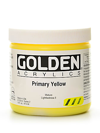 Golden Heavy Body Acrylic Paint, 16 Oz, Primary Yellow