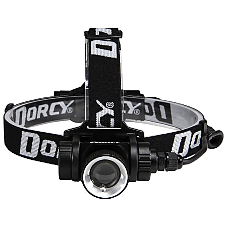 Dorcy Pro Water-Resistant 1,000 Lumen LED Rechargeable Headlamp, 2-1/4”H x 2-1/8”W x 2-7/16”D, Black