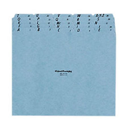 Oxford® 65% Recycled Pressboard File Guides, A-Z, Letter Size, Oxford Blue, Pack Of 25