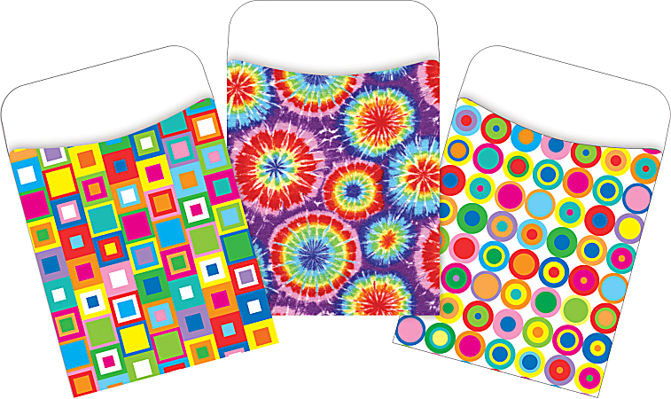 Barker Creek Peel & Stick Library Pockets, 3-1/2" x 5-1/8", Groovy, Set Of 90 Pockets