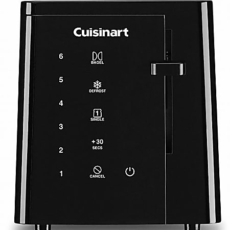 Cuisinart Compact 2-Slice Black Wide Slot Toaster with Crumb Tray