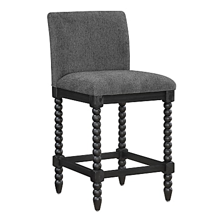 Office Star Eliza Spindle Counter Stool, Black/Charcoal