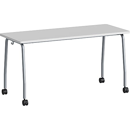Lorell Training Table - For - Table TopLaminated Top - 300 lb Capacity - 29.50" Table Top Length x 23.63" Table Top Width x 1" Table Top Thickness - 59" Height - Assembly Required - Gray - Particleboard Top Material - 1 Each
