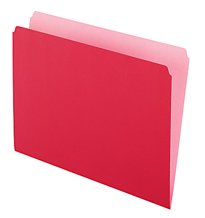 Pendaflex® Straight-Cut Color File Folders, Letter Size, Red, Box Of 100