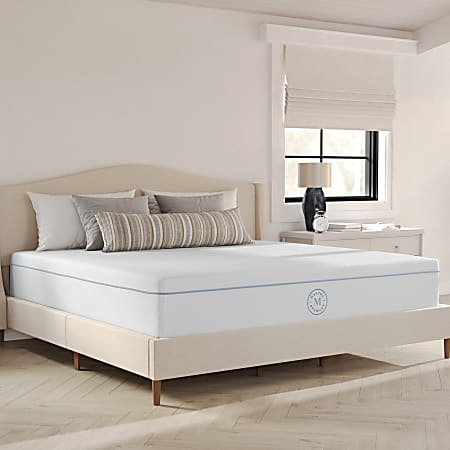 Martha Stewart SleepComplete 12 Inch Medium Dual-Action Cooling Gel and Green Tea Memory Foam Mattress with Soft Breathable Jacquard Quilted Top, King