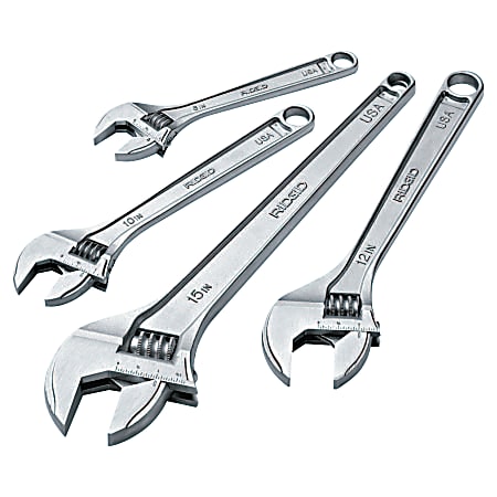 RIDGID Adjustable Wrench - Chrome Vanadium Steel, Cobalt - 0.50 lb - Heat Treated, Rust Resistant, Corrosion Resistant, Heavy Duty - 1 / Pack