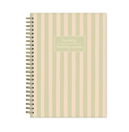2027 Blue Sky Rachael Reese Sage Stripe Weekly/Monthly Planning Calendar, 5.875x8.625, Notes Pages, Safety Wirebound, Jan-Dec 2027, Qty 1