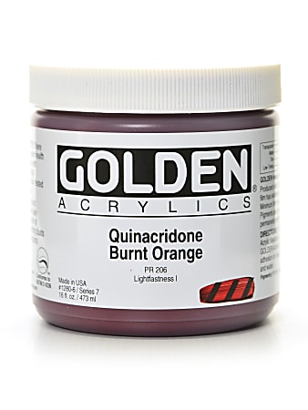 Golden Heavy Body Acrylic Paint, 16 Oz, Quinacridone Burnt Orange