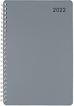 Office Depot® Brand Weekly/Monthly Appointment Book, 5" x 8", Silver, January To December 2022, OD710330