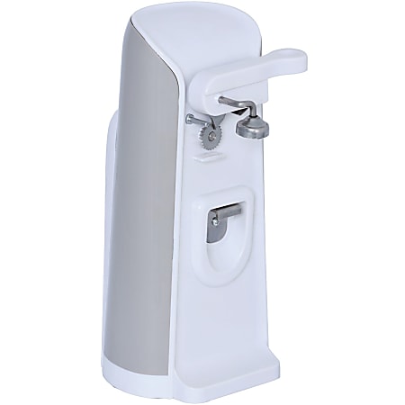 Brentwood J 30W Tall Electric Can Opener with Knife Sharpener Bottle Opener  White Knife Sharpener Bottle Opener Auto Shutoff Cord Storage Removable  Lever White Gray - Office Depot