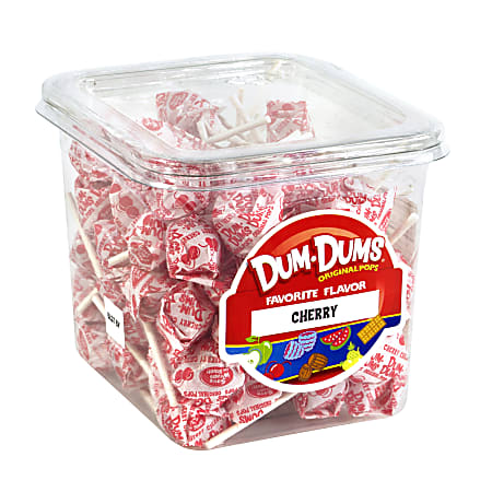 Dum Dum Lollipops, Cherry, 1-Lb Tub