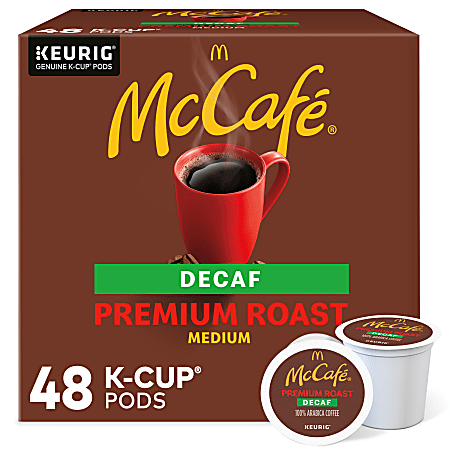 McCafe K-Cup, Pod Coffee - Medium - K-Cup, Pod - Premium Roast Decaf - Kosher - Decaffeinated - 48 / Pack