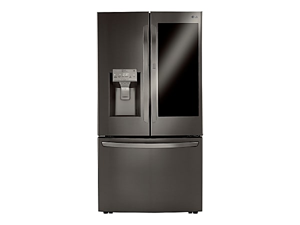 LG LRFVS3006D - Refrigerator/freezer - french door bottom freezer with water dispenser, ice dispenser - Wi-Fi - width: 35.7 in - depth: 36.6 in - height: 70.1 in - 29.7 cu. ft - black stainless steel