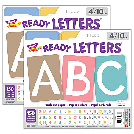 Trend 4" Uppercase Ready Letters, Garden Path, 150 Letters Per Pack, Set Of 2 Packs