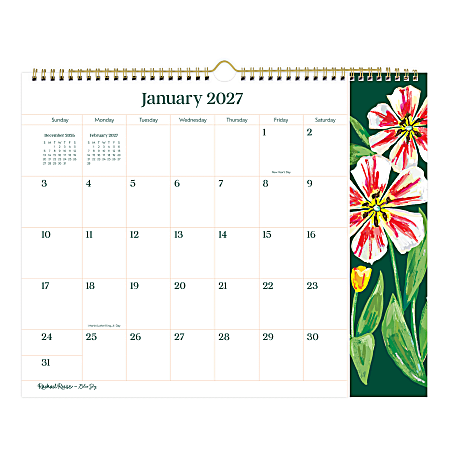 2027 Blue Sky Rachael Reese Moms Tulips Monthly Wall Calendar, 15x12, Safety Wirebound, Monthly Layout, Jan-Dec 2027, Qty 1