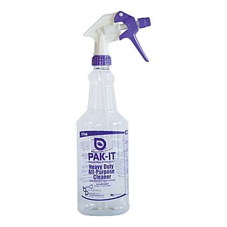 PAK-IT Commercial Trigger Spray Bottle, HDPE, Heavy Duty All-Purpose Cleaner, 32oz, Purple &amp; White
