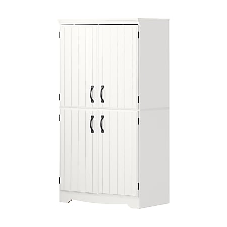 South Shore Farnel 33"W 4-Door Storage Cabinet, Pure White