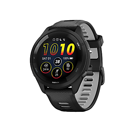 Garmin Forerunner 265 Running Smartwatch, Black/Powder Gray