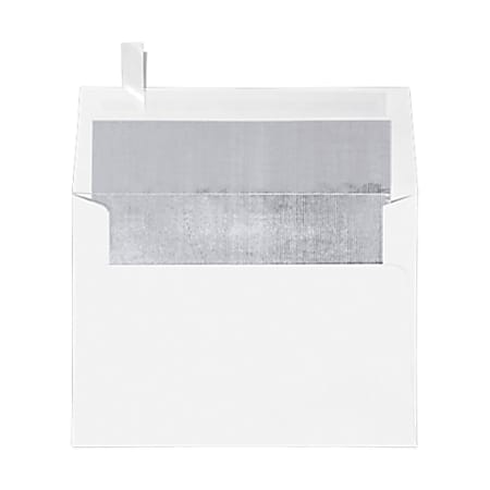 LUX Invitation Envelopes, A7, Peel & Stick Closure, Silver/White, Pack Of 50