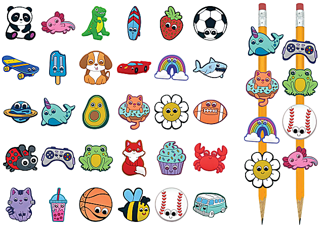 Teacher Created Resources Pencil Charms, Multicolor, Total Qty 60
