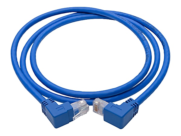 Tripp Lite Cat6 UTP Patch Cable, Up-Angle Male/Down-Angle Male - 4 ft., Blue - First End: 1 x RJ-45 Male Network - Second End: 1 x RJ-45 Male Network - 128 MB/s - Patch Cable
