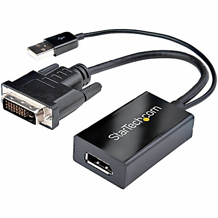 StarTech.com DVI to DisplayPort Adapter with USB Power - DVI-D to DP Video Adapter - DVI to DisplayPort Converter - DVI2DP2