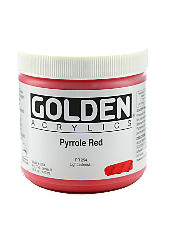 Golden Heavy Body Acrylic Paint, 16 Oz, Pyrrole Red