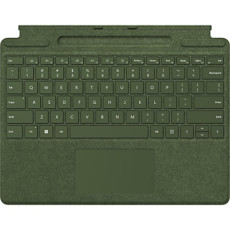 Microsoft Signature Keyboard/Cover Case Surface Pro 8, Surface Pro 9, Surface Pro X Tablet, Stylus - Forest Green - Alcantara Body - 8.9" Height x 11.4" Width x 0.2" Depth