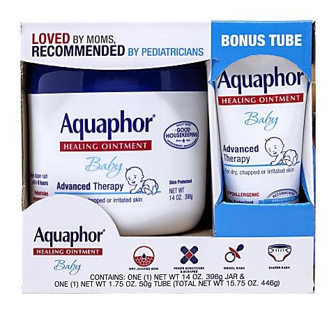 Aquaphor Advanced Therapy Unscented Baby Healing Ointment, 15.75 Oz