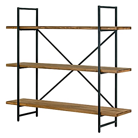 Glamour Home Ailis 56"H 3-Shelf Etagere Bookcase, Brown